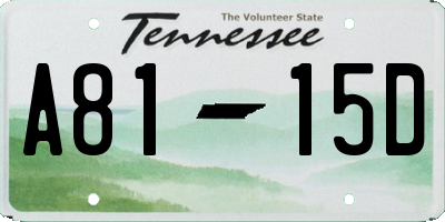 TN license plate A8115D