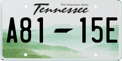 TN license plate A8115E