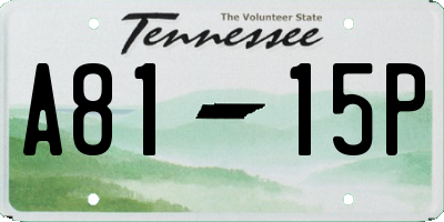 TN license plate A8115P