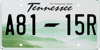 TN license plate A8115R