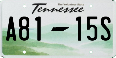 TN license plate A8115S