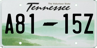TN license plate A8115Z