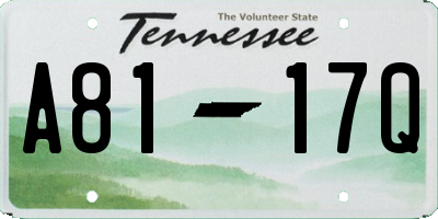 TN license plate A8117Q