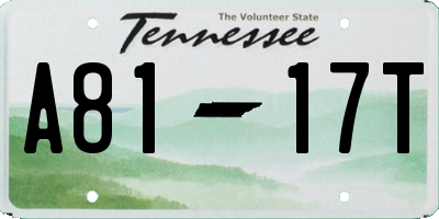 TN license plate A8117T