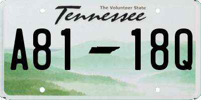 TN license plate A8118Q