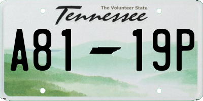 TN license plate A8119P