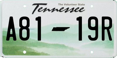 TN license plate A8119R