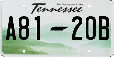 TN license plate A8120B