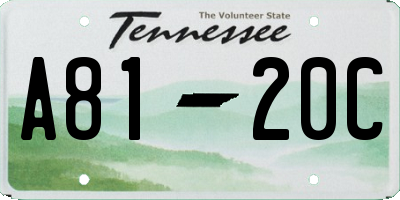 TN license plate A8120C