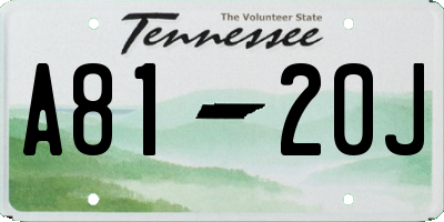TN license plate A8120J