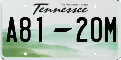 TN license plate A8120M