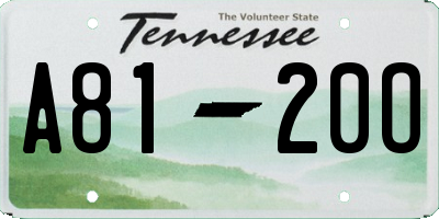 TN license plate A8120O