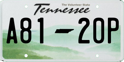 TN license plate A8120P