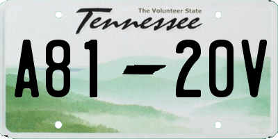 TN license plate A8120V
