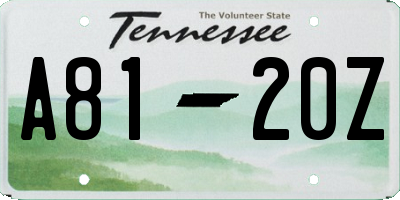 TN license plate A8120Z