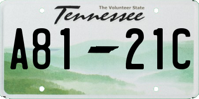 TN license plate A8121C