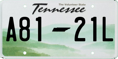 TN license plate A8121L