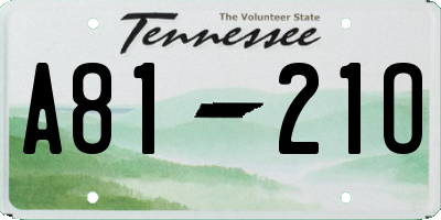 TN license plate A8121O