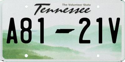 TN license plate A8121V