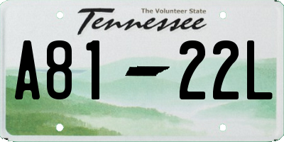 TN license plate A8122L