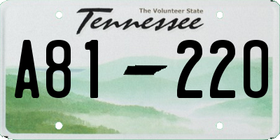 TN license plate A8122O
