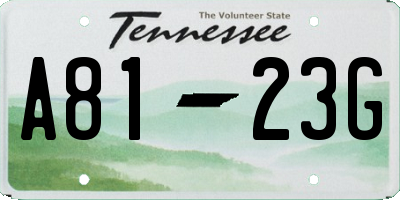 TN license plate A8123G