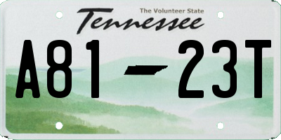 TN license plate A8123T