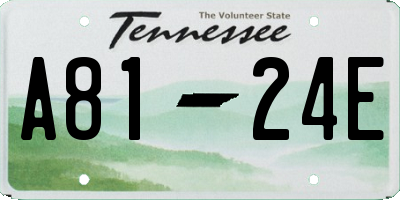TN license plate A8124E