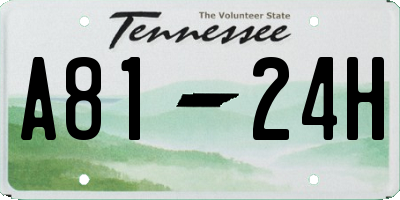 TN license plate A8124H