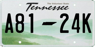 TN license plate A8124K