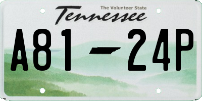 TN license plate A8124P