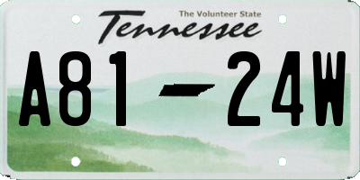 TN license plate A8124W