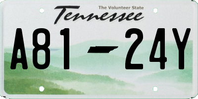 TN license plate A8124Y