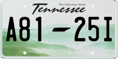 TN license plate A8125I