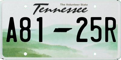TN license plate A8125R