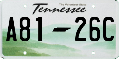 TN license plate A8126C