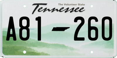 TN license plate A8126O