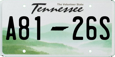 TN license plate A8126S