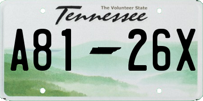 TN license plate A8126X