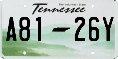 TN license plate A8126Y