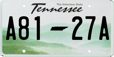 TN license plate A8127A