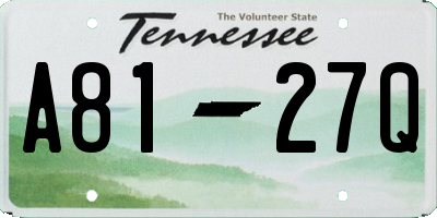 TN license plate A8127Q