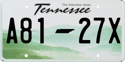TN license plate A8127X
