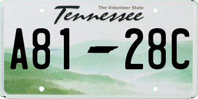 TN license plate A8128C