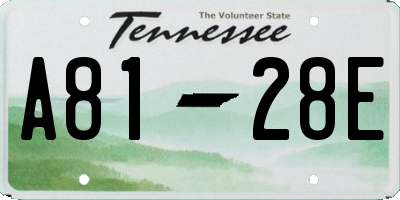 TN license plate A8128E