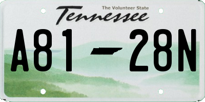 TN license plate A8128N