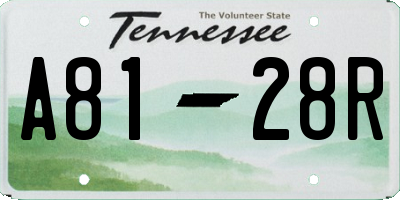 TN license plate A8128R