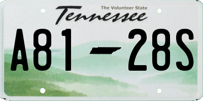 TN license plate A8128S