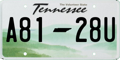 TN license plate A8128U