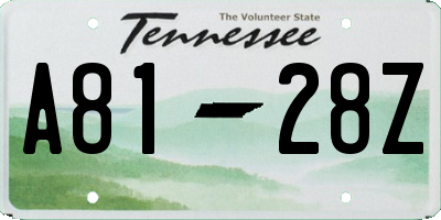 TN license plate A8128Z